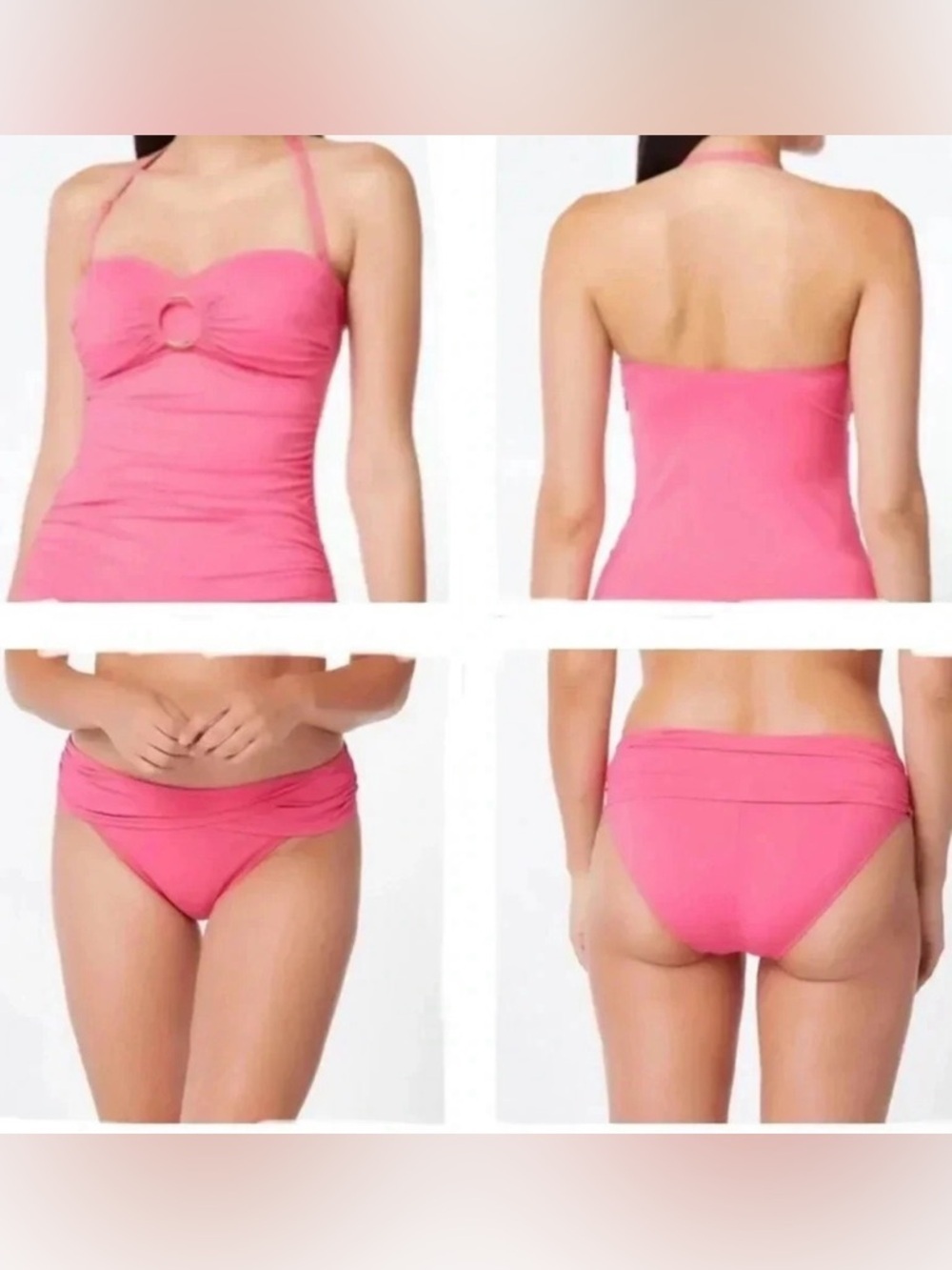 Bleu Rod Beattie Ring Me Up Bandeau Tankini - and Sarong Hipster Bottom Size 10